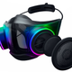 A render of the Razer Zephyr air filtration mask showing the filters inserted in the side pieces.